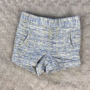 Janie and Jack Tweed Baby Girl Shorts Size 3-6 Months Yellow Blue